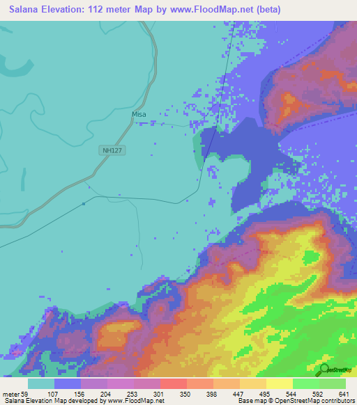 Salana,India Elevation Map