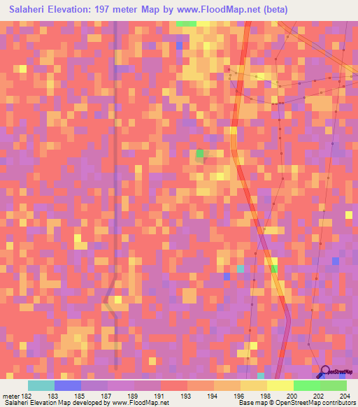 Salaheri,India Elevation Map