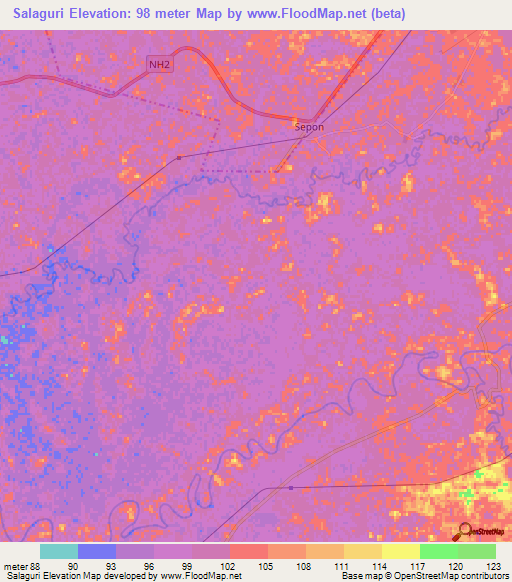 Salaguri,India Elevation Map
