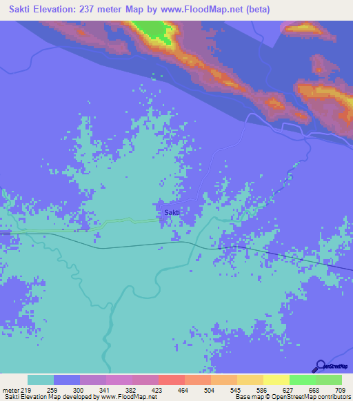 Sakti,India Elevation Map