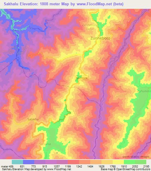 Sakhalu,India Elevation Map