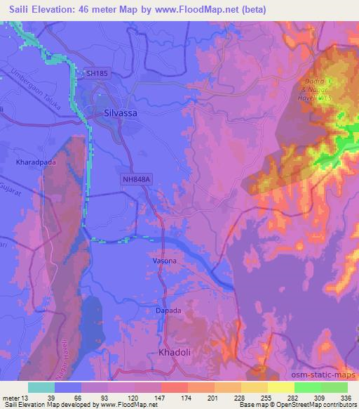 Saili,India Elevation Map