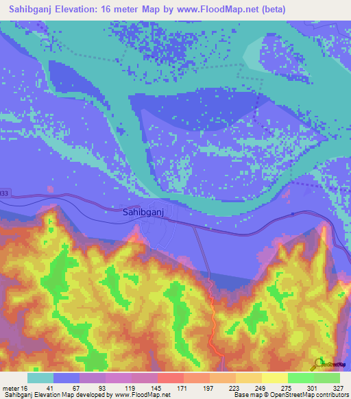 Sahibganj,India Elevation Map