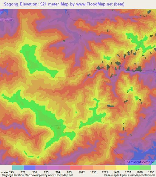 Sagong,India Elevation Map