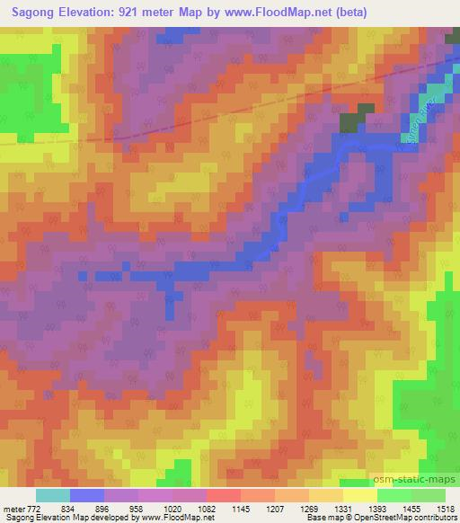 Sagong,India Elevation Map