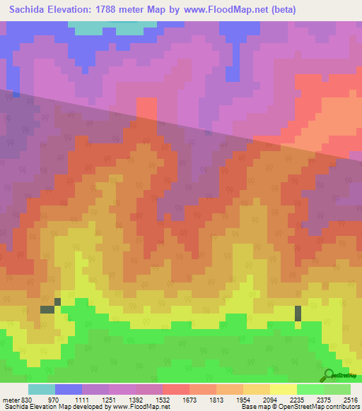Sachida,India Elevation Map