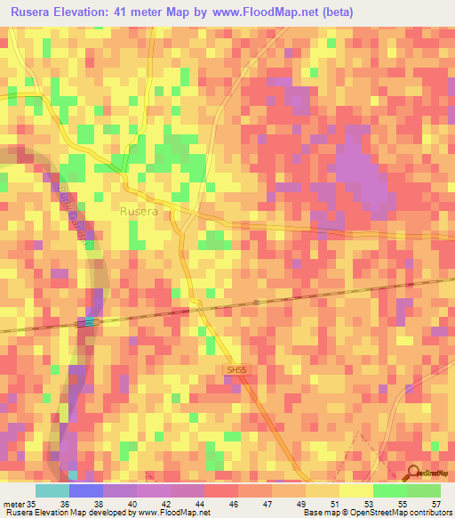 Rusera,India Elevation Map