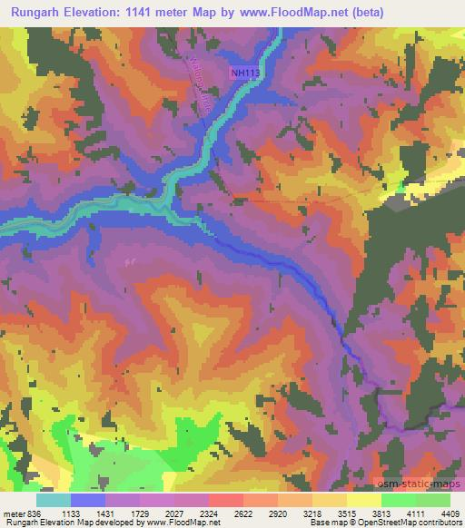 Rungarh,India Elevation Map
