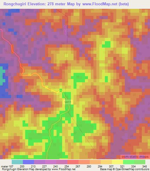 Rongchugiri,India Elevation Map
