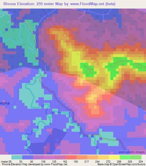 Rivona,India Elevation Map