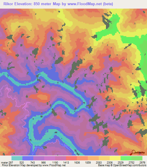 Rikor,India Elevation Map