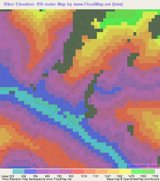Rikor,India Elevation Map