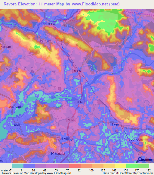 Revora,India Elevation Map