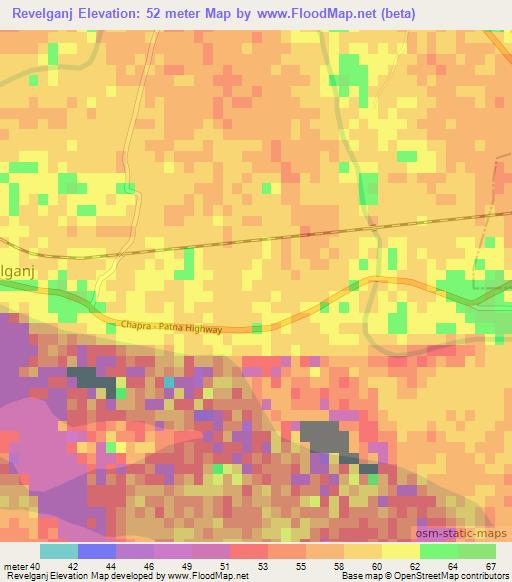 Revelganj,India Elevation Map
