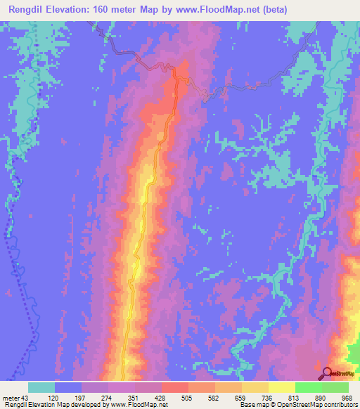 Rengdil,India Elevation Map