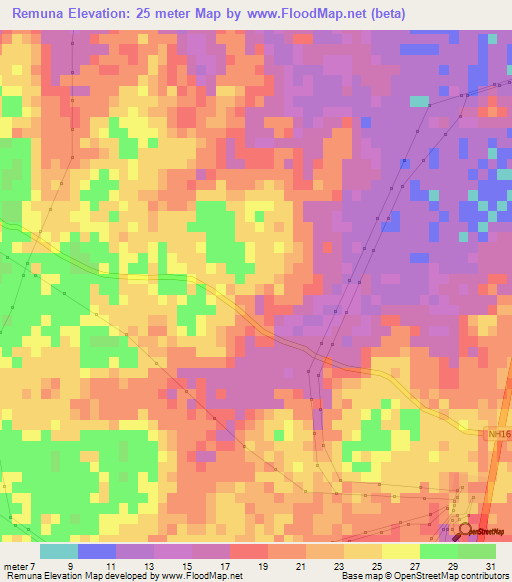 Remuna,India Elevation Map