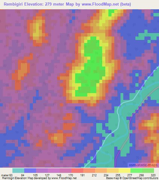 Rembigiri,India Elevation Map