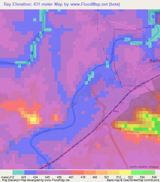 Ray,India Elevation Map