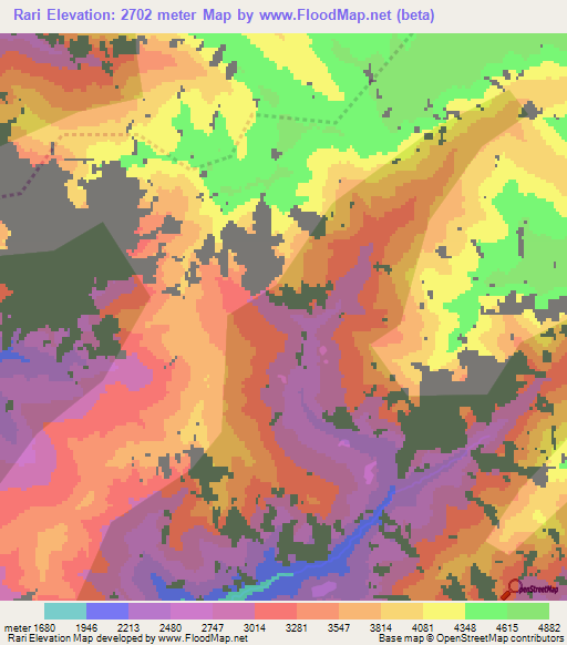 Rari,India Elevation Map