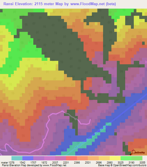 Ransi,India Elevation Map