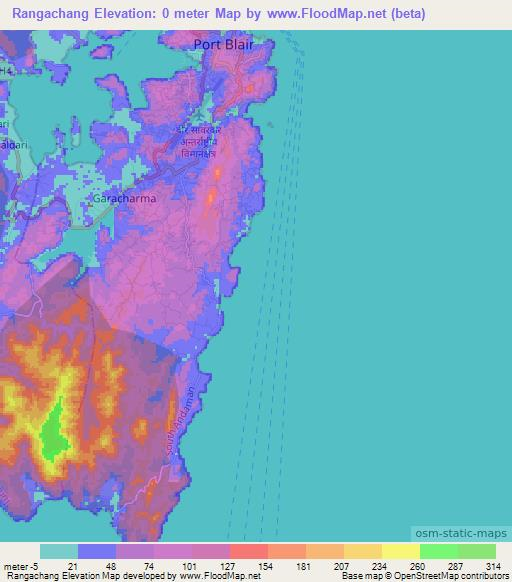 Rangachang,India Elevation Map