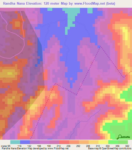 Randha Nana,India Elevation Map