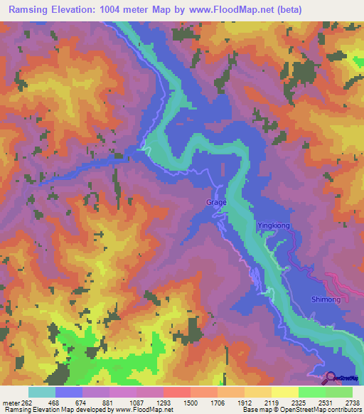 Ramsing,India Elevation Map