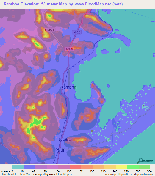 Rambha,India Elevation Map