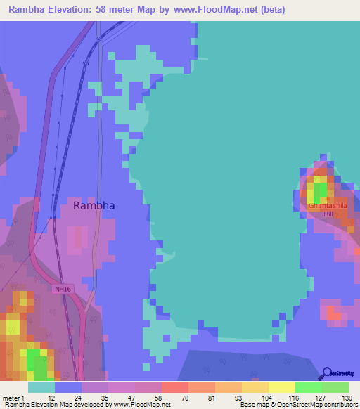 Rambha,India Elevation Map