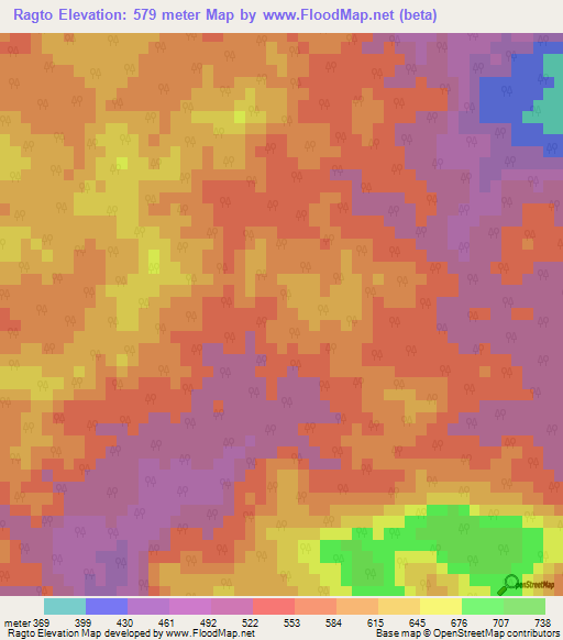 Ragto,India Elevation Map