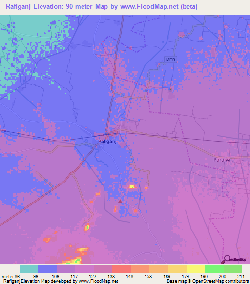 Rafiganj,India Elevation Map