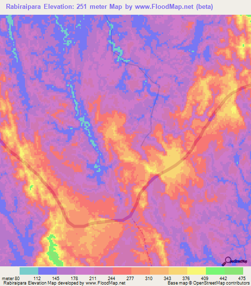 Rabiraipara,India Elevation Map
