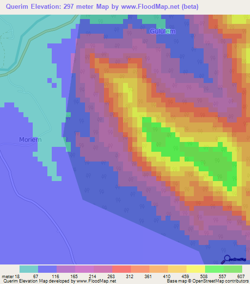 Querim,India Elevation Map