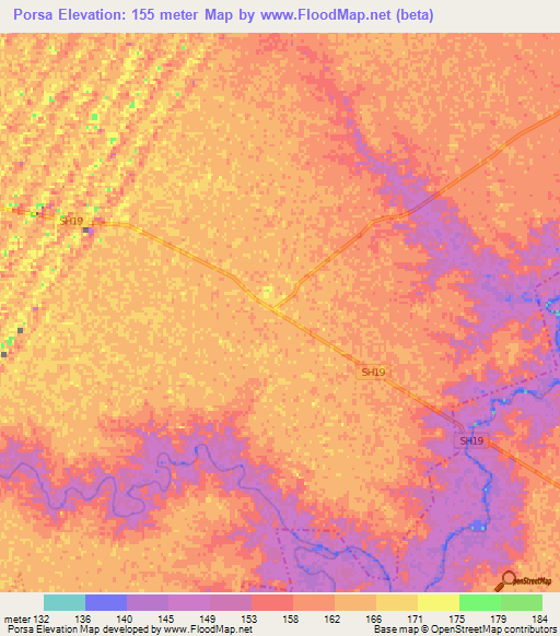 Porsa,India Elevation Map