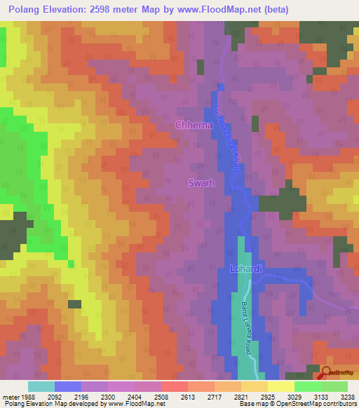 Polang,India Elevation Map