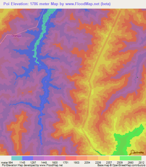 Poi,India Elevation Map