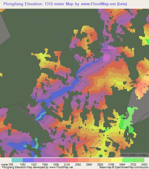 Plongliang,India Elevation Map