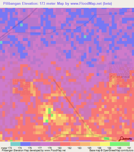 Pilibangan,India Elevation Map