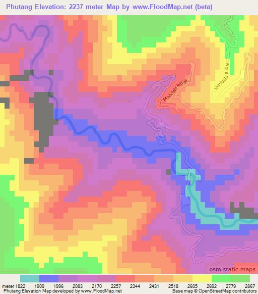 Phutang,India Elevation Map