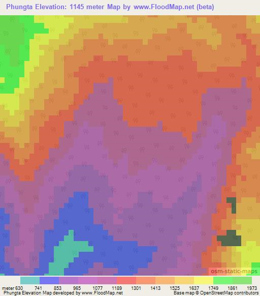 Phungta,India Elevation Map