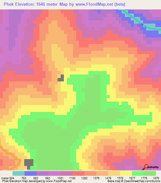 Phek,India Elevation Map