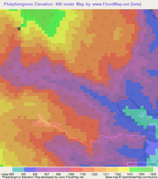 Phaiphengmun,India Elevation Map