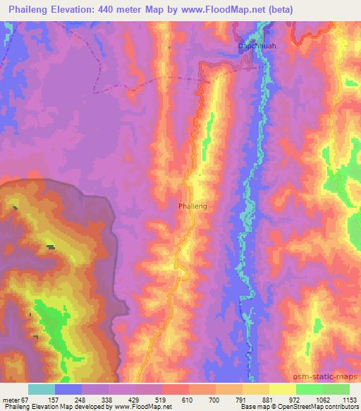 Phaileng,India Elevation Map