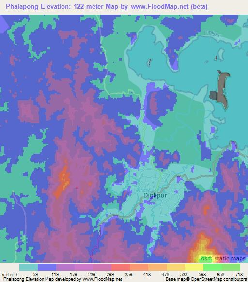 Phaiapong,India Elevation Map