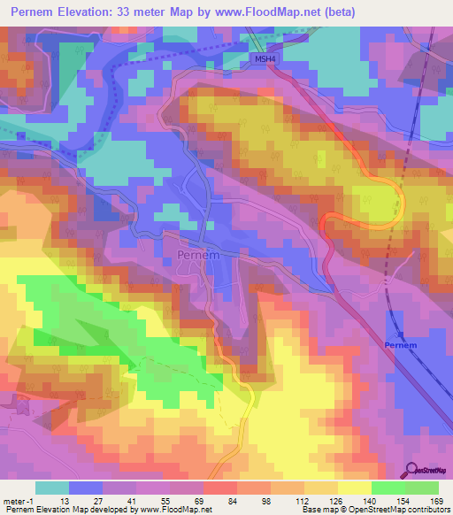 Pernem,India Elevation Map