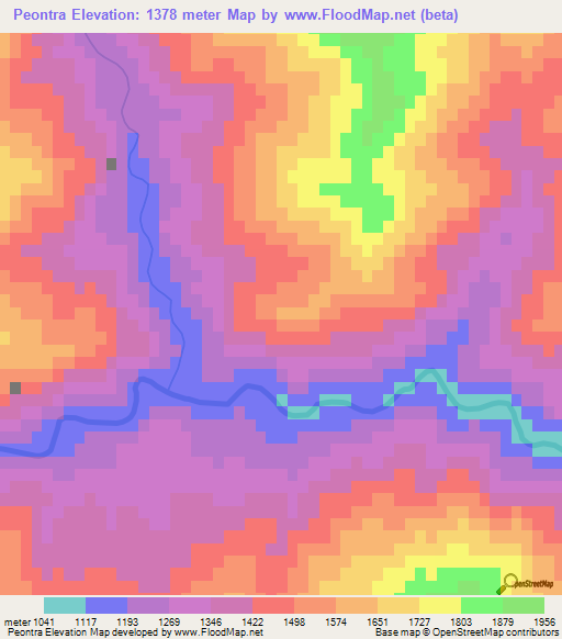Peontra,India Elevation Map