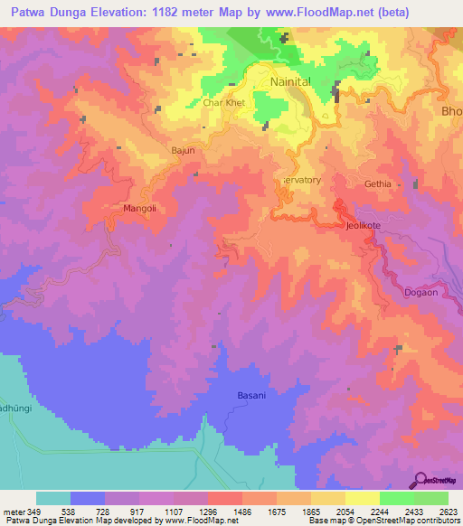 Patwa Dunga,India Elevation Map