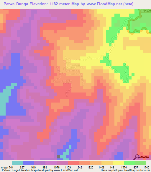 Patwa Dunga,India Elevation Map