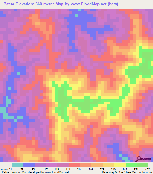 Patua,India Elevation Map