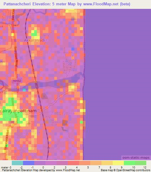 Pattanachcheri,India Elevation Map